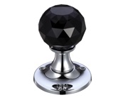 Zoo Hardware Fulton & Bray Facetted Black Glass Ball Mortice Door Knobs, Polished Chrome - FB401CPBL (sold in pairs)