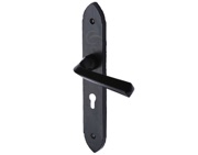 M Marcus Grafton Multi-Lock Door Handles, Matt Black Rustic Iron (unsprung) - FB4492 (sold in pairs)