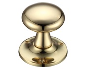Zoo Hardware Fulton & Bray Mushroom Mortice Door Knobs, Polished Brass - FB501 (sold in pairs)