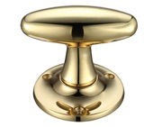 Zoo Hardware Fulton & Bray Extended Oval Mortice Door Knobs, Polished Brass - FB503 (sold in pairs)