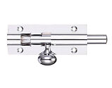 Zoo Hardware Fulton & Bray Architectural Barrel Bolt (75mm x 30mm OR 100mm x 30mm), Polished Chrome - FB55CP