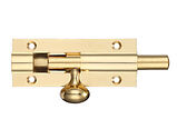 Zoo Hardware Fulton & Bray Architectural Barrel Bolt (75mm x 30mm OR 100mm x 30mm), Polished Brass - FB55