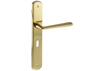 Atlantic Forme Brigette Solid Brass Designer Door Handles On Backplate, Polished Brass - FBP193KPB (sold in pairs)