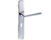 Atlantic Forme Valence Solid Brass Designer Door Handles On Backplate, Polished Chrome - FBP193KPC (sold in pairs)