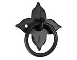 Spira Brass Floret Cabinet Ring Drop Pull (67mm x 80mm), Black Antique - FC251