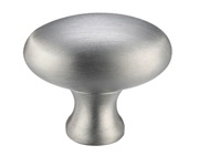 Zoo Hardware Fulton & Bray Oval Cupboard Knobs (32mm OR 38mm), Satin Chrome - FCH05SC