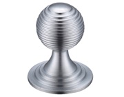 Zoo Hardware Fulton & Bray Queen Anne Ringed Cupboard Knob (25mm, 32mm OR 38mm), Satin Chrome - FCH08SC