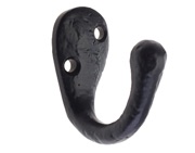 Zoo Hardware Foxcote Foundries Coat Hook (22mm x 40mm), Black Antique - FF21