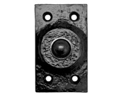 Zoo Hardware Foxcote Foundries Bell Push With Rectangular Plate (45mm x 77mm), Black Antique - FF33
