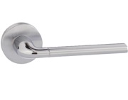 Atlantic Forme Milly Designer Lever On Round Minimal Rose, Dual Finish Satin Chrome And Polished Chrome - FMR158SCPC (sold in pairs)
