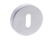 Atlantic Forme Standard Profile Escutcheon On Minimal Round Rose, Satin Chrome FMRKSC (sold in pairs)