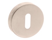 Atlantic Forme Standard Profile Escutcheon On Minimal Round Rose, Satin Nickel - FMRKSN (sold in pairs)