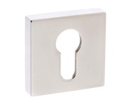 Atlantic Forme Euro Profile Escutcheon On Minimal Square Rose, Polished Nickel - FMSEPN (sold in pairs)