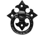 Carlisle Brass Fingertip Ring Pull On Gothic Cross Backplate, Black Antique - FTD1044BA