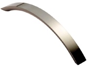 Carlisle Brass Fingertip Curved Convex Grip Cabinet Pull Handle (128mm C/C), Satin Nickel - FTD270ASN