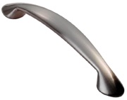 Carlisle Brass Fingertip Platypus Bow Cabinet Pull Handle (128mm C/C), Satin Nickel - FTD343SN