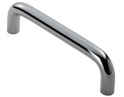 Carlisle Brass Fingertip D Pattern Cabinet Pull Handles (96mm, 128mm, 160mm OR 192mm C/C), Polished Chrome - FTD460CP