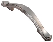 Carlisle Brass Fingertip Stepped Edge Bow Handle Cabinet Pull Handle (76mm C/C), Satin Nickel - FTD505SN