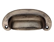 Carlisle Brass Fingertip Oval Plate Cup Handle (86mm C/C), Pewter - FTD5515PE