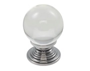 Carlisle Brass Fingertip Crystal Clear Ball Cupboard Knob (30mm OR 34mm), Polished Chrome - FTD690CTC