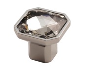 Carlisle Brass Fingertip Square Crystal Cupboard Knob (32mm x 32mm or 38mm x 38mm), Polished Chrome - FTD790CP