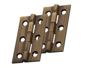 Carlisle Brass Fingertip Cabinet Hinges (50mm x 28mm OR 64mm x 35mm), Antique Brass - FTD800AB (sold in pairs)
