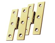 Carlisle Brass Fingertip H Pattern Hinges (64mm x 35mm), Polished Brass - FTD810 (sold in pairs)