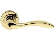 Carlisle Brass Manital Giava Door Handles On Round Rose, Polished Brass - GI5 (sold in pairs)