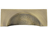 Heritage Brass Hampshire Hammered Drawer Cup Pull Handle (57mm C/C), Antique Brass - HAM2764-AT
