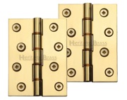 Heritage Brass 4 Inch Heavier Duty Double Phosphor Washered Butt Hinges, Polished Brass - HG99-355-PB (sold in pairs)