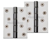 Heritage Brass 4 Inch Heavier Duty Double Phosphor Washered Butt Hinges, Polished Chrome - HG99-355-PC (sold in pairs)