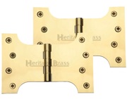 Heritage Brass 6 Inch Parliament Hinges, Polished Brass - HG99-395-PB (sold in pairs)
