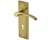 Heritage Brass Hilton Mayfair Finish Satin Brass With Polished Brass Edge Door Handles - HIL8600-MF (sold in pairs)
