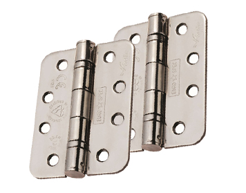 Eurospec Enduro 4 Inch Grade 13 Stainless Steel CE Ball Bearing Radius Hinges, (Various Finishes) - HIN1433/13/R (sold in pairs)