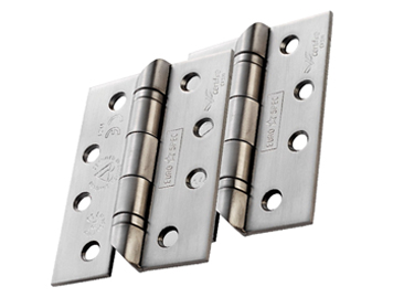 Eurospec Enduro 4 Inch Grade 13 CE Ball Bearing Hospital Tip Hinges, Satin Stainless Steel - HIN1433HT/13 (sold in pairs)