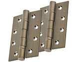 Eurospec 4 Inch Grade 13 Plain Ball Bearing Hinges, Antique Brass - HIN1433P/13AB (sold in pairs)