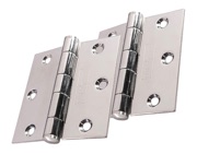Eurospec 3 Inch Stainless Steel Plain Butt Hinges, Polished Stainless Steel Finish - HIP1332BSS (sold in pairs)