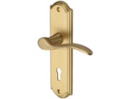 Heritage Brass Howard Satin Brass Door Handles - HOW1300-SB (sold in pairs)