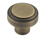 Frelan Hardware Hoxton Cropley Stepped Cupboard Door Knob (30mm OR 40mm), Antique Brass - HOX1030AB