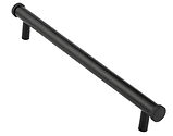 Frelan Hardware Hoxton Thaxted Line Knurled End Cap Cabinet Pull Handle (96mm OR 224mm c/c), Matt Black - HOX250MB