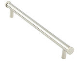 Frelan Hardware Hoxton Thaxted Line Knurled End Cap Cabinet Pull Handle (96mm OR 224mm c/c), Polished Nickel - HOX250PN