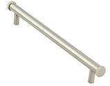 Frelan Hardware Hoxton Thaxted Line Knurled End Cap Cabinet Pull Handle (96mm OR 224mm c/c), Satin Nickel - HOX250SN