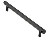 Frelan Hardware Hoxton Nile Hex Cabinet Pull Handle With End Step Detail (96mm OR 224mm c/c), Matt Black - HOX350MB