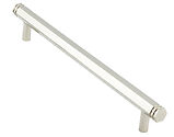 Frelan Hardware Hoxton Nile Hex Cabinet Pull Handle With End Step Detail (96mm OR 224mm c/c), Polished Nickel - HOX350PN