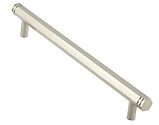 Frelan Hardware Hoxton Nile Hex Cabinet Pull Handle With End Step Detail (96mm OR 224mm c/c), Satin Nickel - HOX350SN