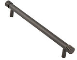 Frelan Hardware Hoxton Sturt Cabinet Pull Handle With Grooved Detail (96mm OR 224mm c/c), Dark Bronze - HOX450DB