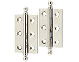 Frelan Hardware Hoxton 2 Inch Finial Cabinet Hinges, Polished Nickel - HOX800PN (sold in pairs)