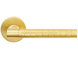 Carlisle Brass Manital Hey Quadra Door Handles On Round Rose, Satin Brass - HQ5SB (sold in pairs)