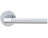Carlisle Brass Manital Hey Riga Door Handles On Round Rose, Polished Chrome - HR5PC (sold in pairs)