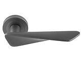 Carlisle Brass Manital Intona Door Handles On Round Rose, Anthracite - IN5ANT (sold in pairs)